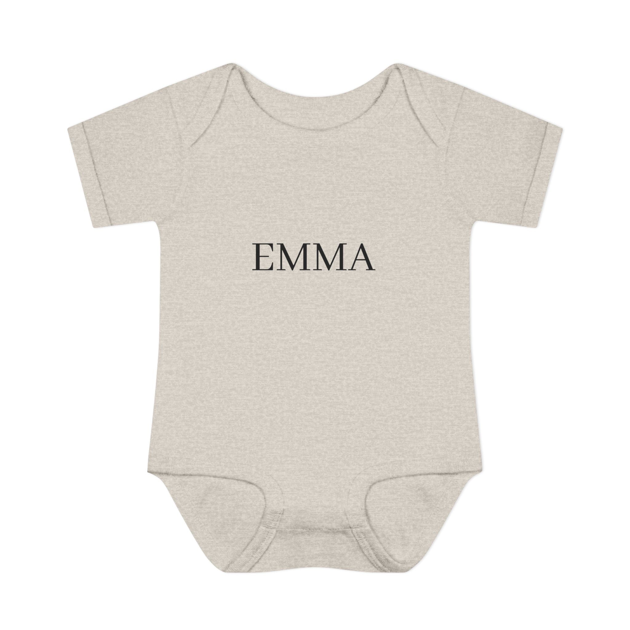 Personalized Baby Bodysuit – Classic Name Print (e.g., EMMA)