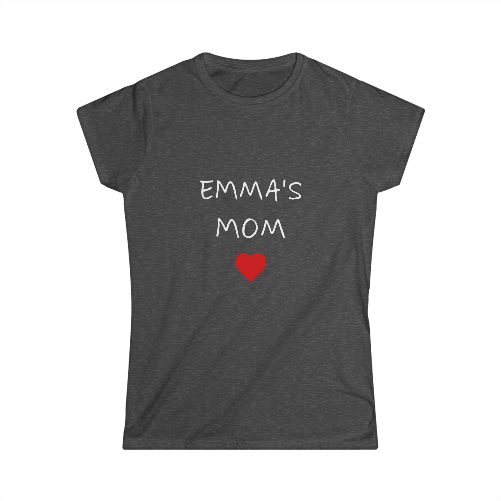 Personalized Mom T-Shirt — "Emma's Mom" Heart Tee | Mother's Day Gift