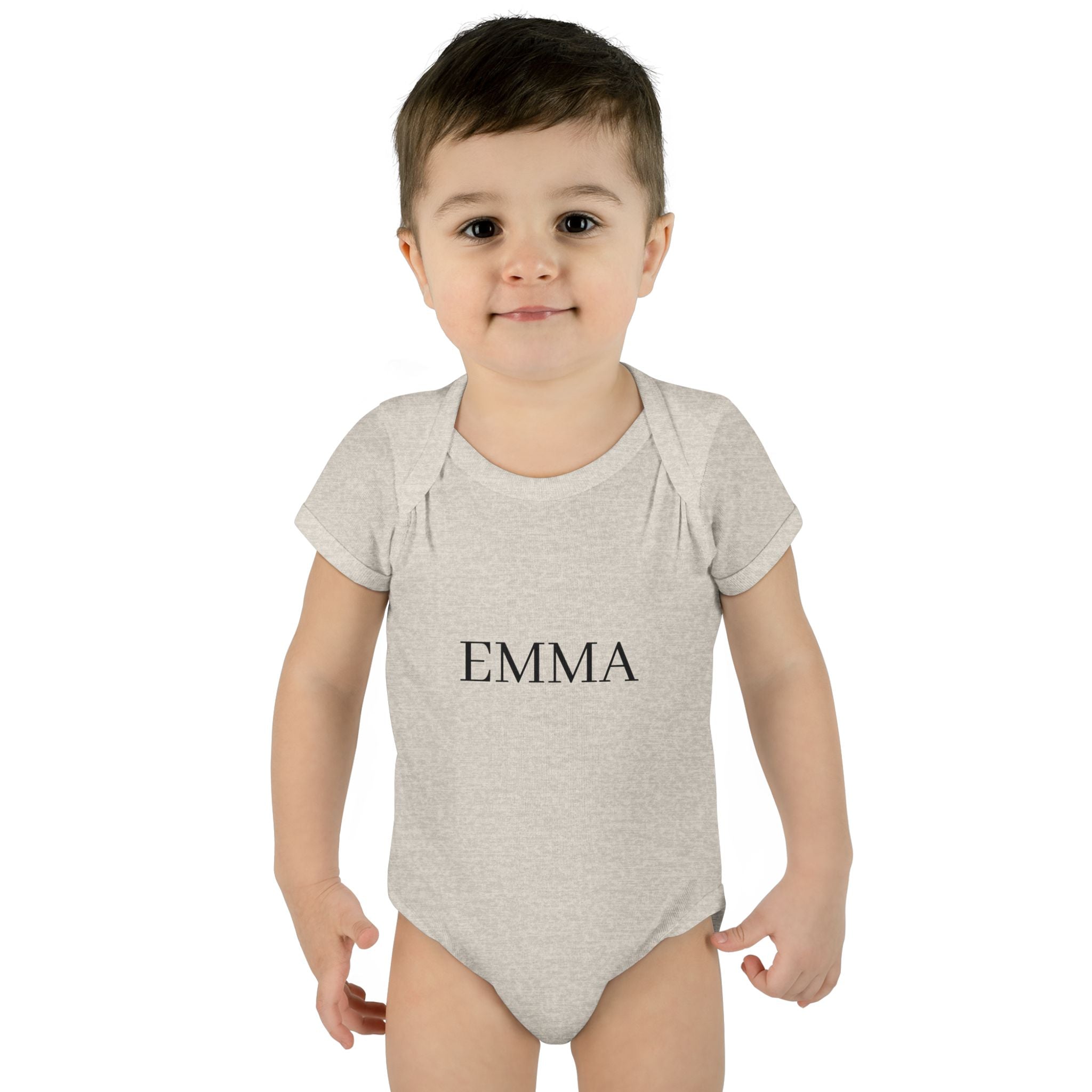 Personalized Baby Bodysuit – Classic Name Print (e.g., EMMA)